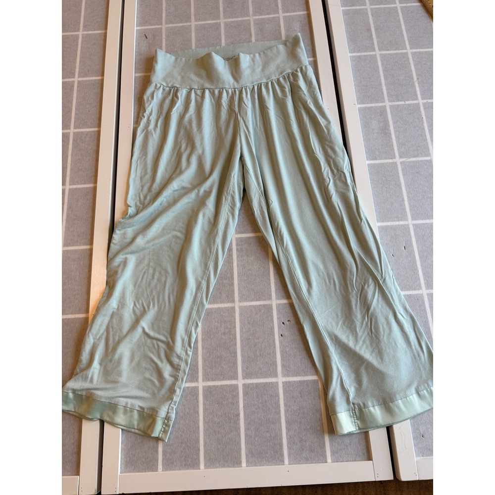 Faceplant Dreams Bamboo Capri Pants Womens Small Aqua Mist Loungewear Sleep